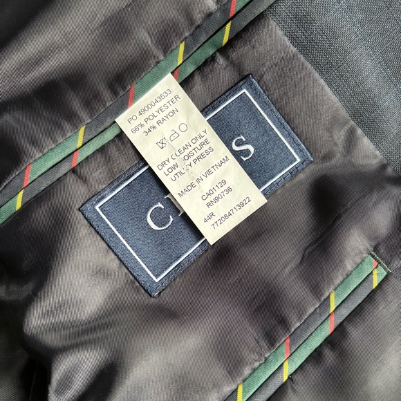 Chaps mens size 44R blue plaid single breasted 2 button front notch lapel blazer - Picture 10 of 11